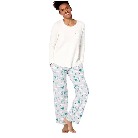 Cuddl Duds Other - Cuddl Duds Petite Fleece with Stretch Pajama Set Ivry/WollySheep NWOT Size SP